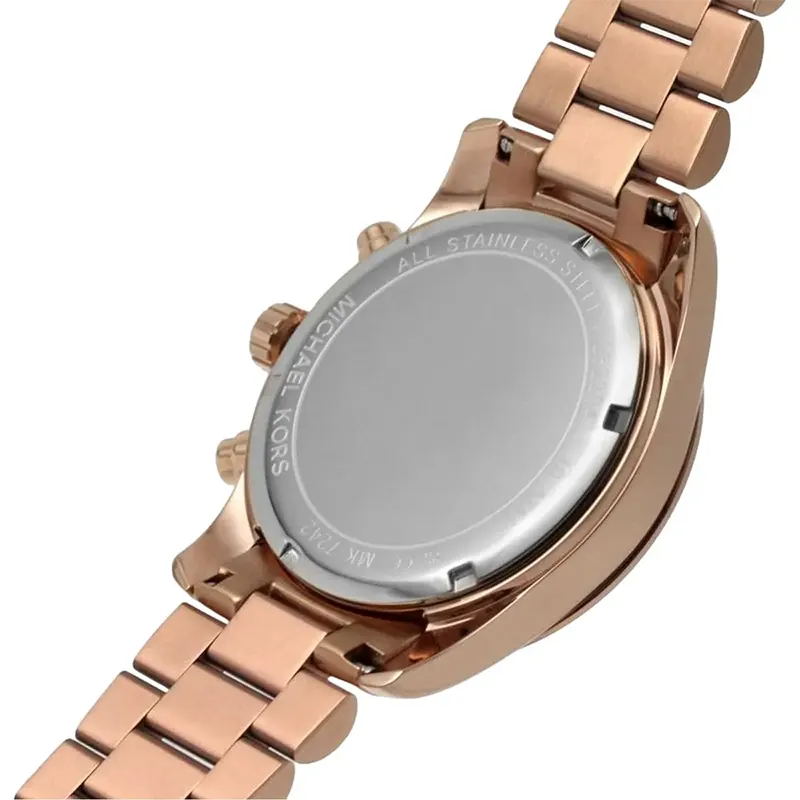 Michael Kors Lexington Chronograph  Pink Mother of Pearl Dial Ladies Watch- MK7242
